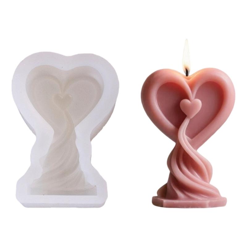 Silicone Molds 3D Heart Candle Molds Epoxy Resin Molds Lovely Castings Molds Plasters Molds for Home Decoration