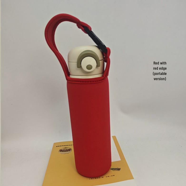 Universal Insulated Thermos Cup with Anti-Fall Protection and Portable Crossbody Strap