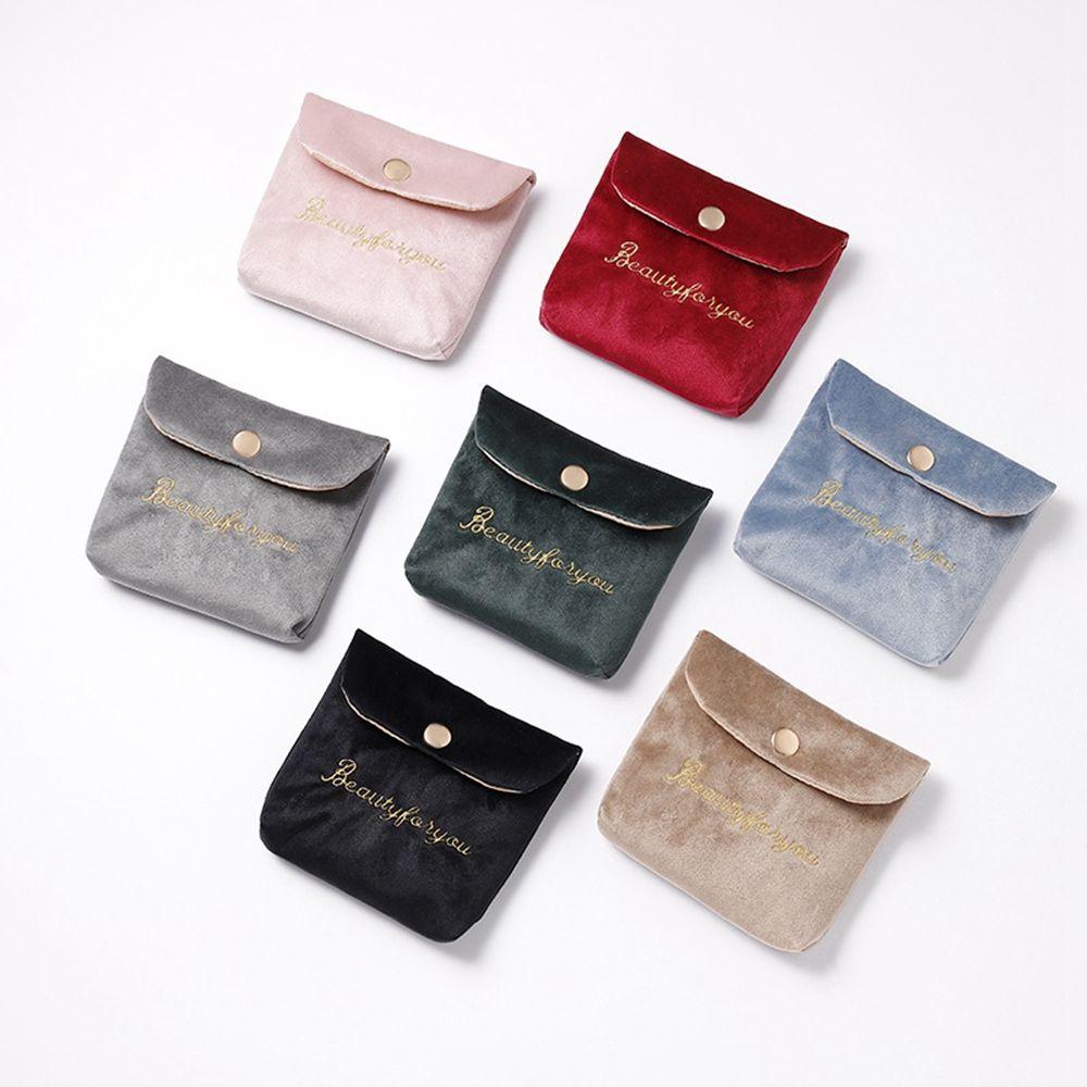 Velvet Card Bag Make Up Bag Lipstick Pouch Sanitary Napkin Bag Earbuds Earphone Holder Coin Purse