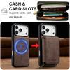 Detachable Magnetic Zipper Card Solt Wallet Leather Phone Case for IPhone 17 Pro Max Air 16 Plus 15 14 13 12 11 Pro Purse Cover