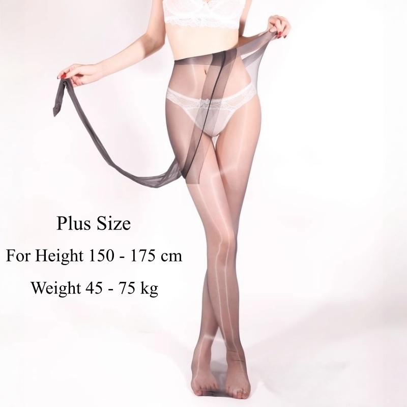 5D Oil Shiny Sexy Oversize Stockings T Crotch High Stretchy Silk Tights Night Club Ladies See Through Sheer Pantyhose Hosiery