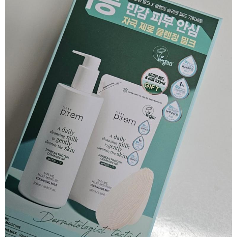 Make Prem Safe Me Relief Moisture Cleansing Milk Gentle Large, 500ml, 3 pcs