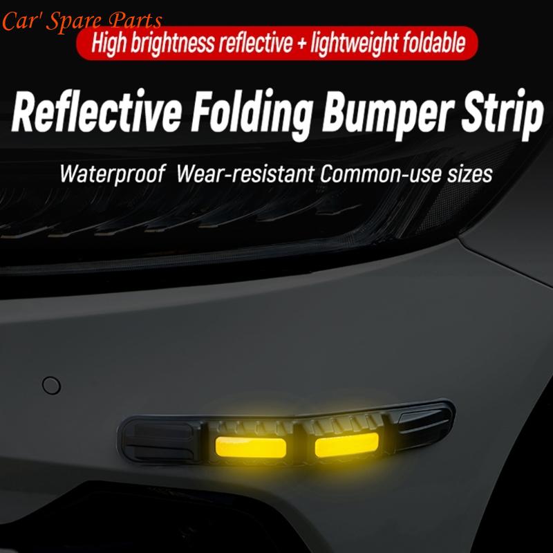 Y4UA 1 Pair Automotive Adhesive Reflective Bumper Guard Tape Anti Collision Strips
