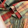 100 pure wool plaid scarf women's winter new girls autumn and winter green high-end feeling with coat scarf