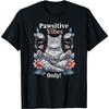 Pawsitive Vibes Only Yoga Poses Kitten British Shorthair Cat T-Shirt(3)