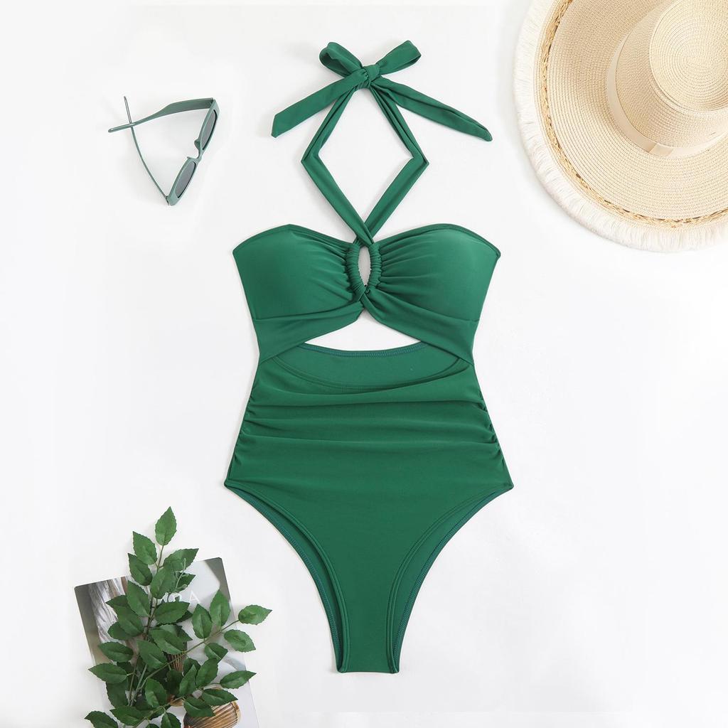 2025 European & American Sexy Tie-up One-piece Swimsuit Bikini