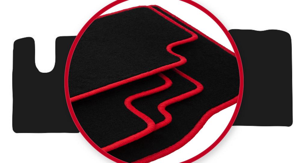 Veloursmatten mit rotem Rand für: Scania R LKW (2018-)