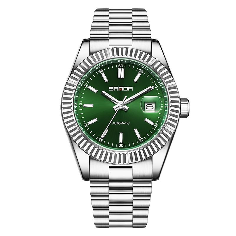 Herren Automatische Mechanische Uhr für Mann Europäisch Amerikanisch Business Freizeit Armbanduhren Luxus Silber Leuchtend Wasserdicht Uhr
