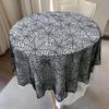 Spiderweb Table Cover for Halloween, Round Black Lace Tablecloth with Soft Fabric Drape for Dessert Display, Entry Table, and Party Decors