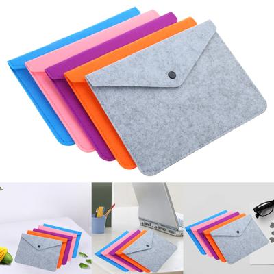 Carpeta de Fieltro Maletín Duradero Bolsa para Documentos Carpeta de Papel Estuche Portafolio Sobre Carta Bolso de Mano Cierre de Botón