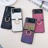 Für Samsung Galaxy Z Flip 4 Fall Z Flip 3 5g Luxus Bling Glitter Ring Halterung Stoßfest Harte PC Schutzhülle Zubehör