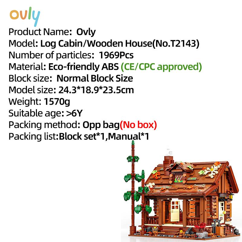 

Ovly Log Cabin Wooden House Building MOC Toy Educational Decorative Ornaments Forest Block Kit Children s Birthdays Gift
