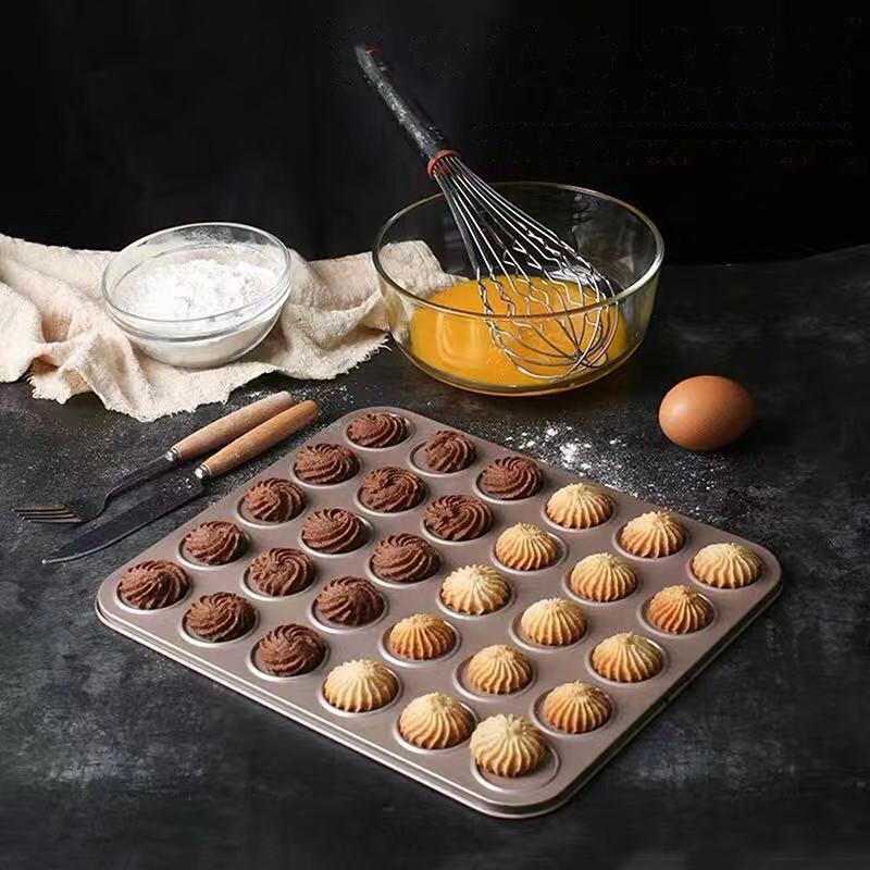 35 Löcher Backform aus Kohlenstoffstahl Macarons Backmatte Antihaft-Backgeschirr Ofen-Backform Desserttablett Kuchenform