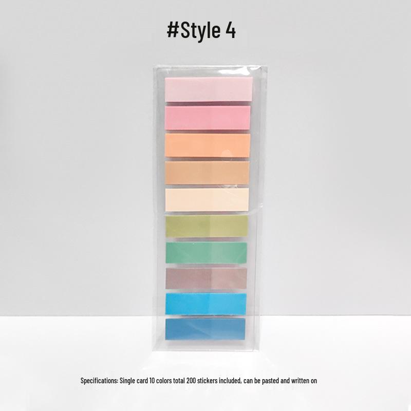 Morandi Color Transparent Sticky Notes - Cute Colorful PET Index Stickers for Marking and Memo.