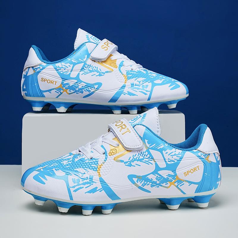 New 218 children's Velcro football shoes men's TF broken nails primary school girls' adolescents AG long nails big children's shoes