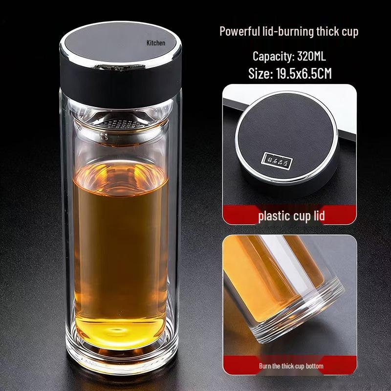 Custom Logo High-Temperature Resistant Borosilicate Glass Tea Cup - Personalized Thickened Water Cup