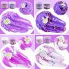 6 Packs Gradient Purple Slime Kit - Cloud Slime, Butter Slime & Clear Slime, Crunchy Slime with Beach Slime Add-ins, Fluffy Slime Kits for Girls &