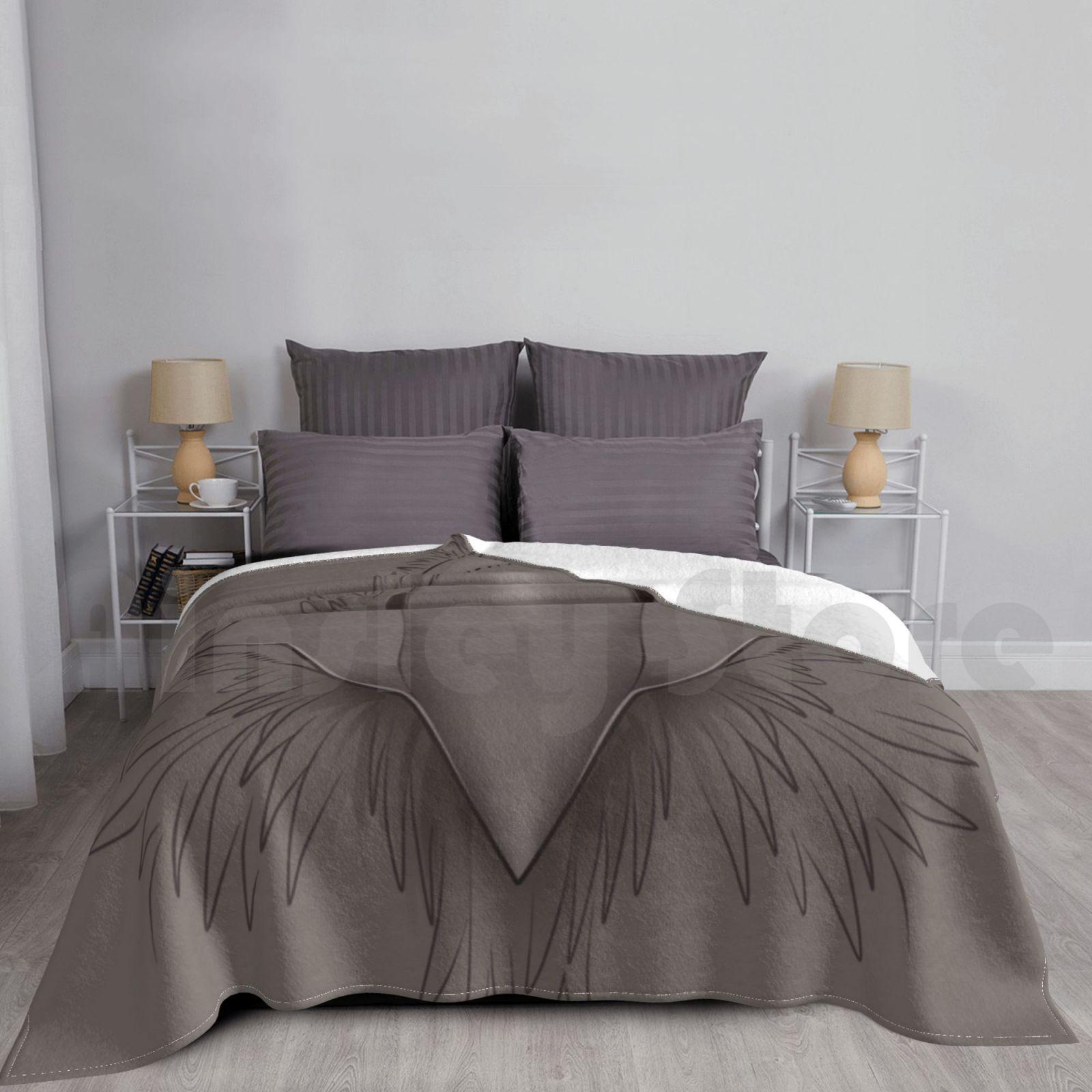 Blackbird Blanket Fashion Custom Bird Crow Avian Beak Maw Anthro Feathers Black Size: 75*100cm, Weight: 230 GSM