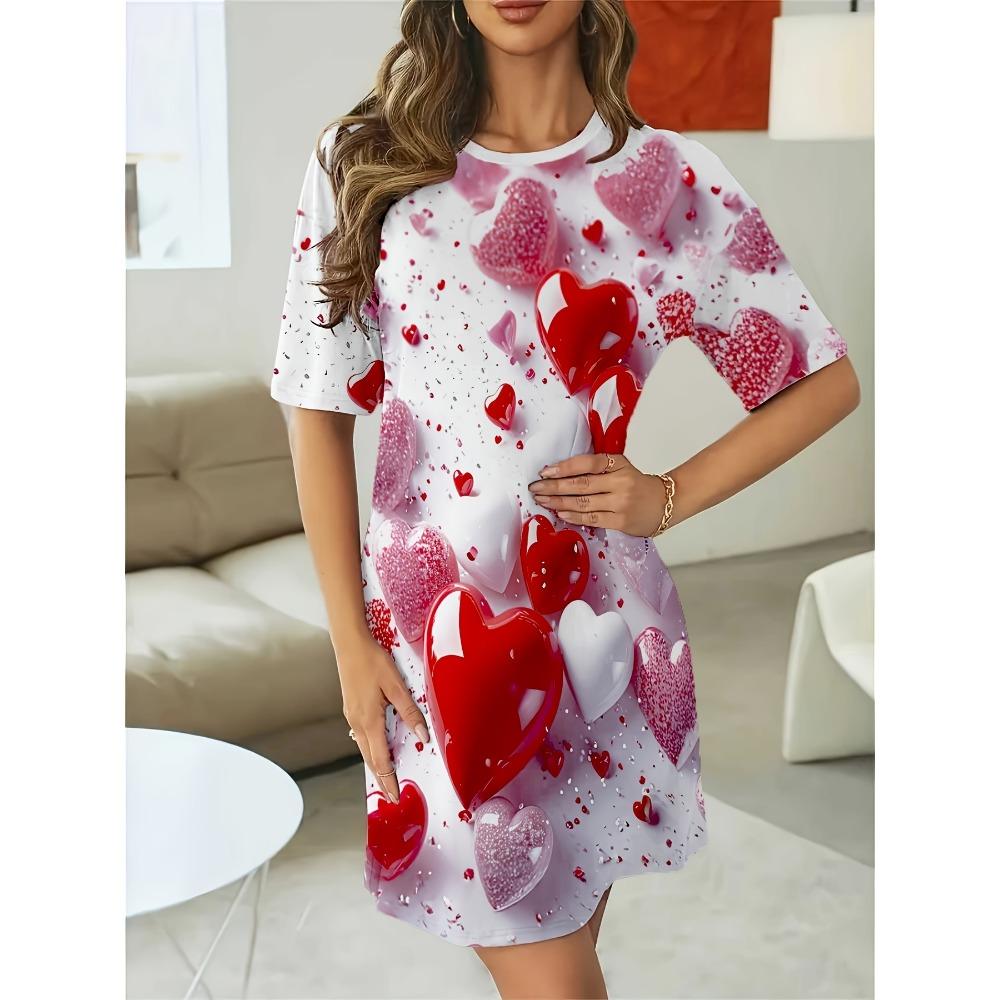 [Comfortable|Breathable] Comfortable Breathable Nightgown | Short-Sleeve Cartoon Print Sleep Dress for Women