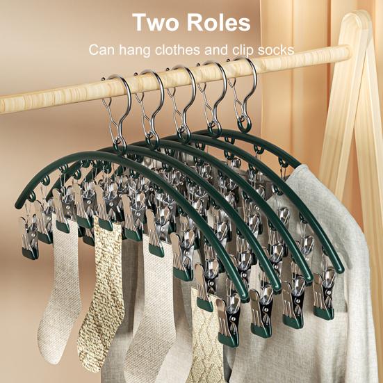 

2 комплекта, зажим для чулок, прочная несущая способность для общежития, экологически чистый зажим для чулок, зажим для хранения носков, 10 зажимов, прочная вешалка для пальто