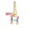 Personalized Letter Chain for Water Cup Stylish Initials Chain Water Bottle Handle Pendant Colorful Keychain for Women