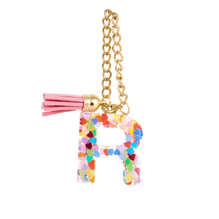 Personalized Letter Chain for Water Cup Stylish Initials Chain Water Bottle Handle Pendant Colorful Keychain for Women