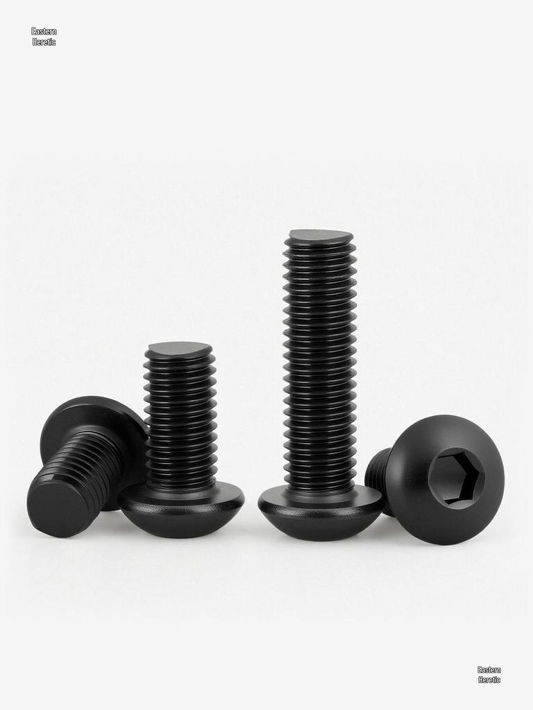 Black Zinc 304 Stainless Steel Round Head Hex Screws: M2.5, M3, M4, M5, M10