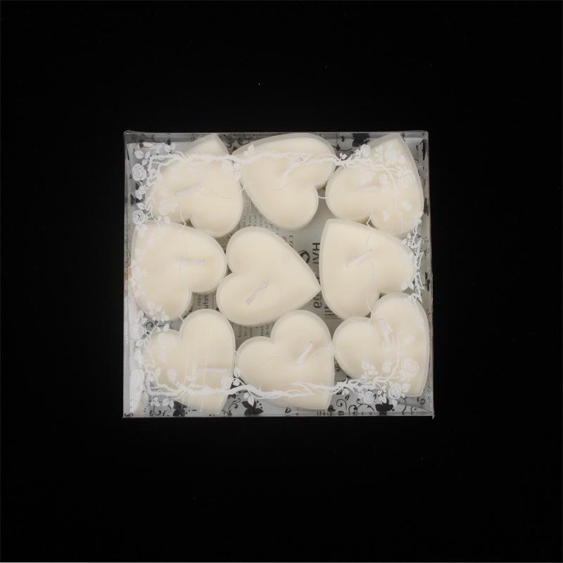 Heart-Shaped Candles for Romantic Proposals - Set of 9 with Love Words and Pictures