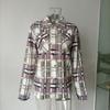 Autumn and Winter Women's Shirts Plaid Long Sleeve Shirt Flannel Tweed Jacket Tops