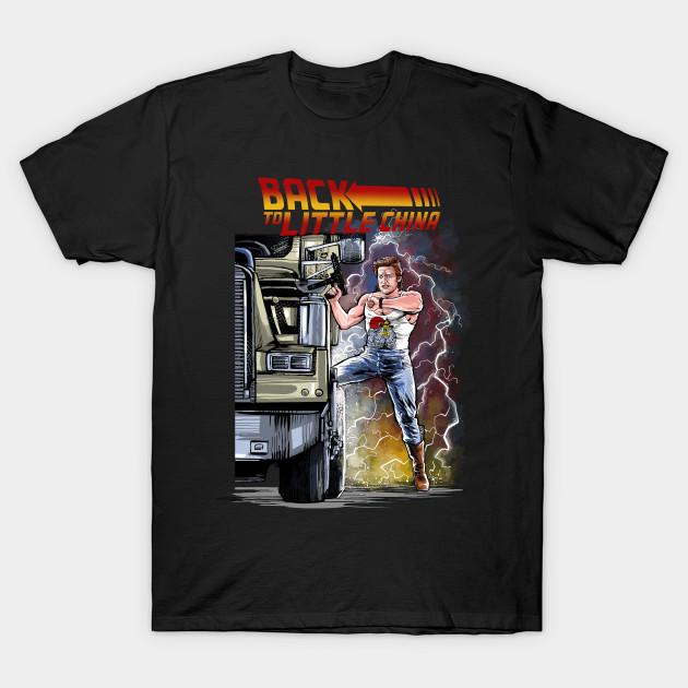 

Men Black Print T-shirt Back To Little China No-Cut Transfer Paper Print Cotton Tshirt 4XL чорний