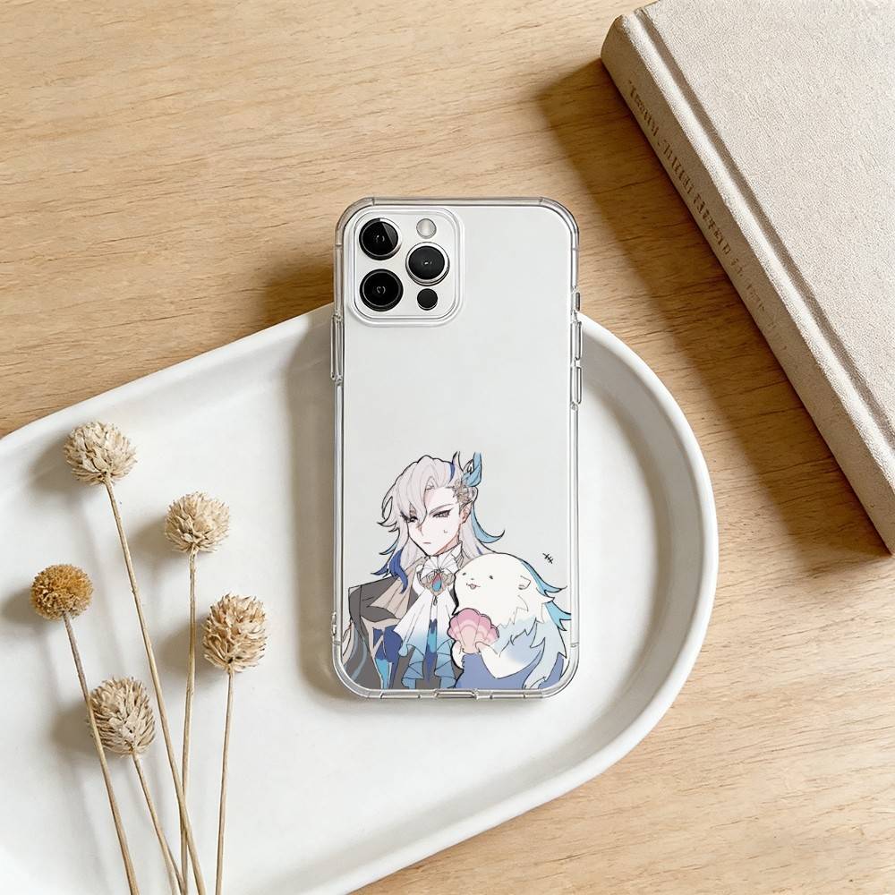 Neuvillette Genshin Impact Phone Case For iPhone 17 16 15 14 13 12 11 Mini Pro Max Plus Transparent Cover
