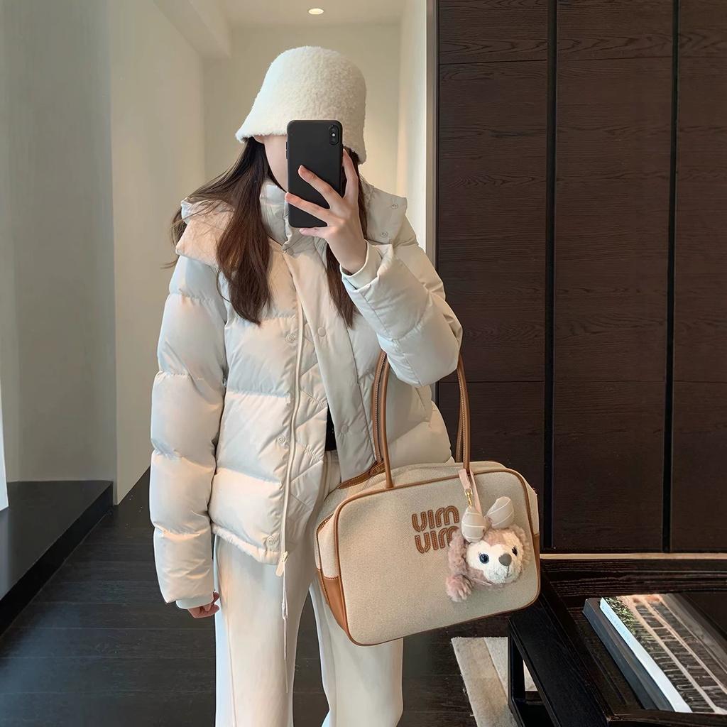 Lu series down cotton-padded clothes for women's winter new hooded loose bread clothes thickened warm cotton-padded jacket