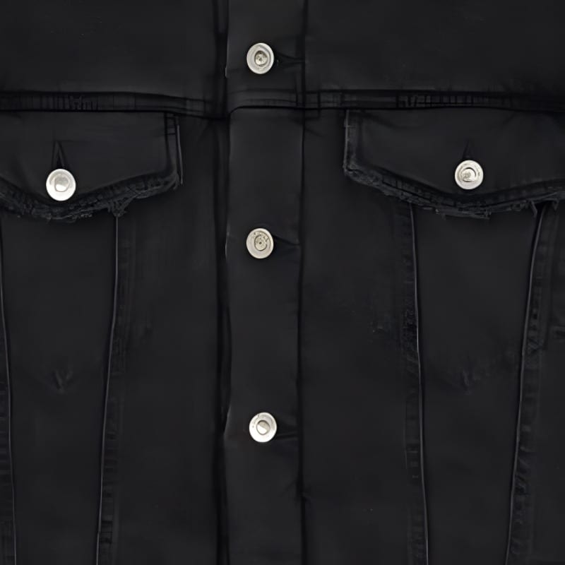Balenciaga Denim Jacket Loose Fit Men's Black 681689TIWA21440