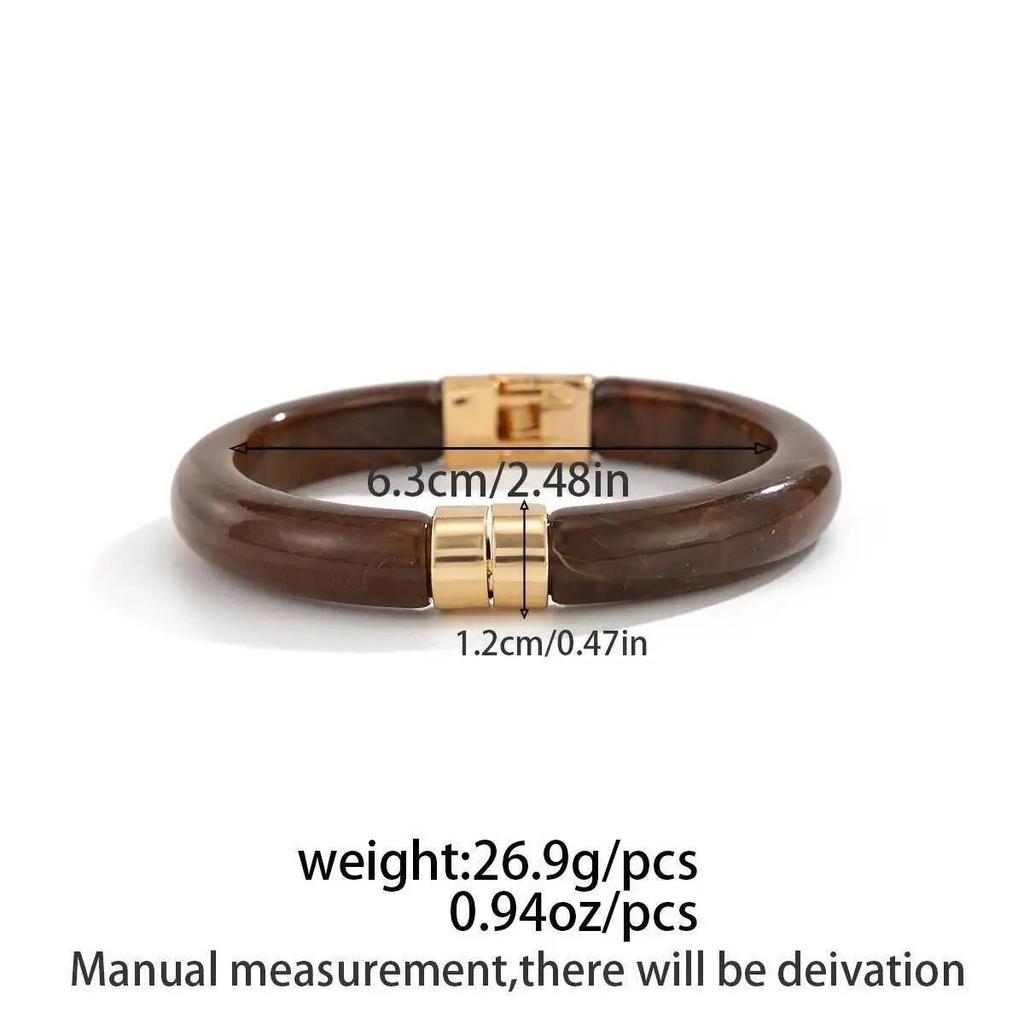 SHIXIN 4 Stile Vintage Harz Acryl Runde Röhren Armreifen Damen Boho Geometrisch Spleißbar Elastische Armbänder Hand Schmuck