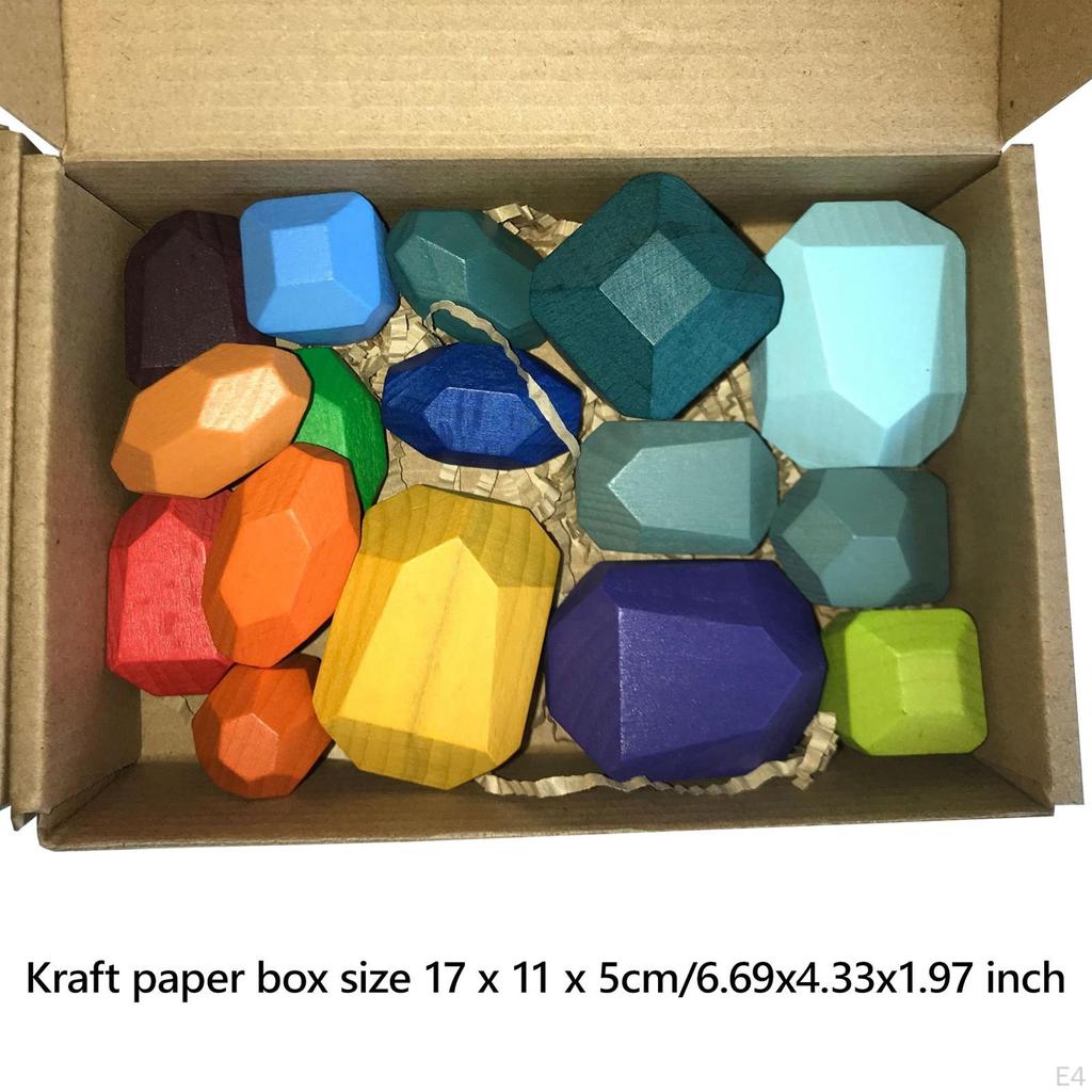 Sortare din lemn Stânci de stivuire Blocuri de construcție colorate Abilitate motrică fină Jucării Montessori