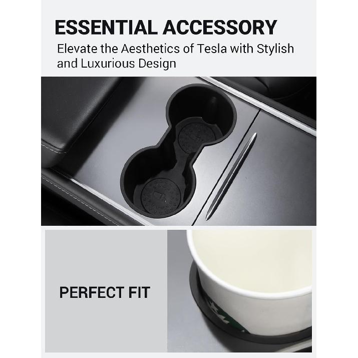Motrobe Tesla Model Y -2024 Model 3 - Center Console Cup Holder Ert Tesla Center Console Interior Accessories (Not Fit Model Y Juniper 2025 2026