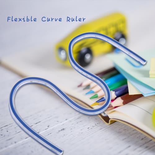 Qiilu Flexible Curved Ruler, Curve Ruler, Ruler Tape Measure, Flexible Measuring Tool, Drafting Tool, Craft Supplies, Drafting Ruler (60cm)