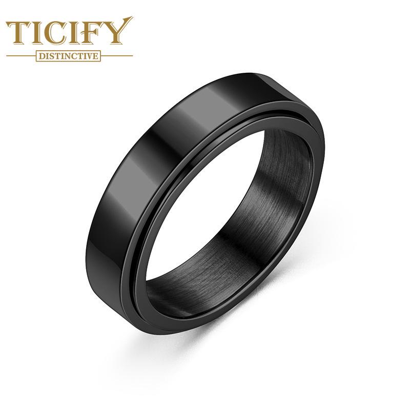 Bague rotative dynamique en acier titane, bague minimaliste pour femmes