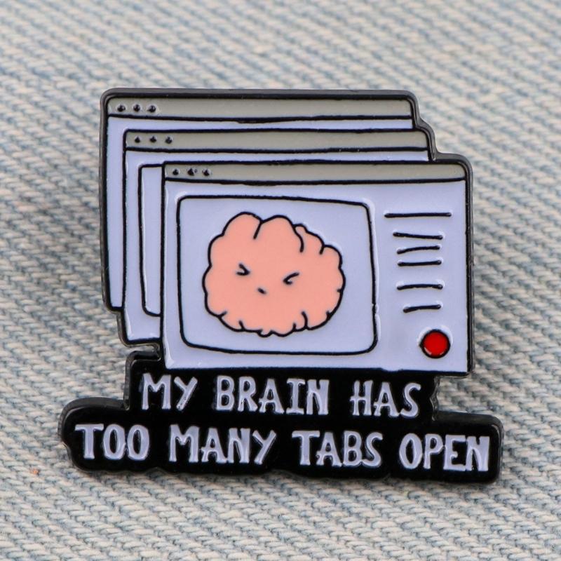 Stylish Enamel Brooch Pin Compacts Design Humorous Quote Design Metal Badges For Outfits Backpacks Daily Wear Decoration