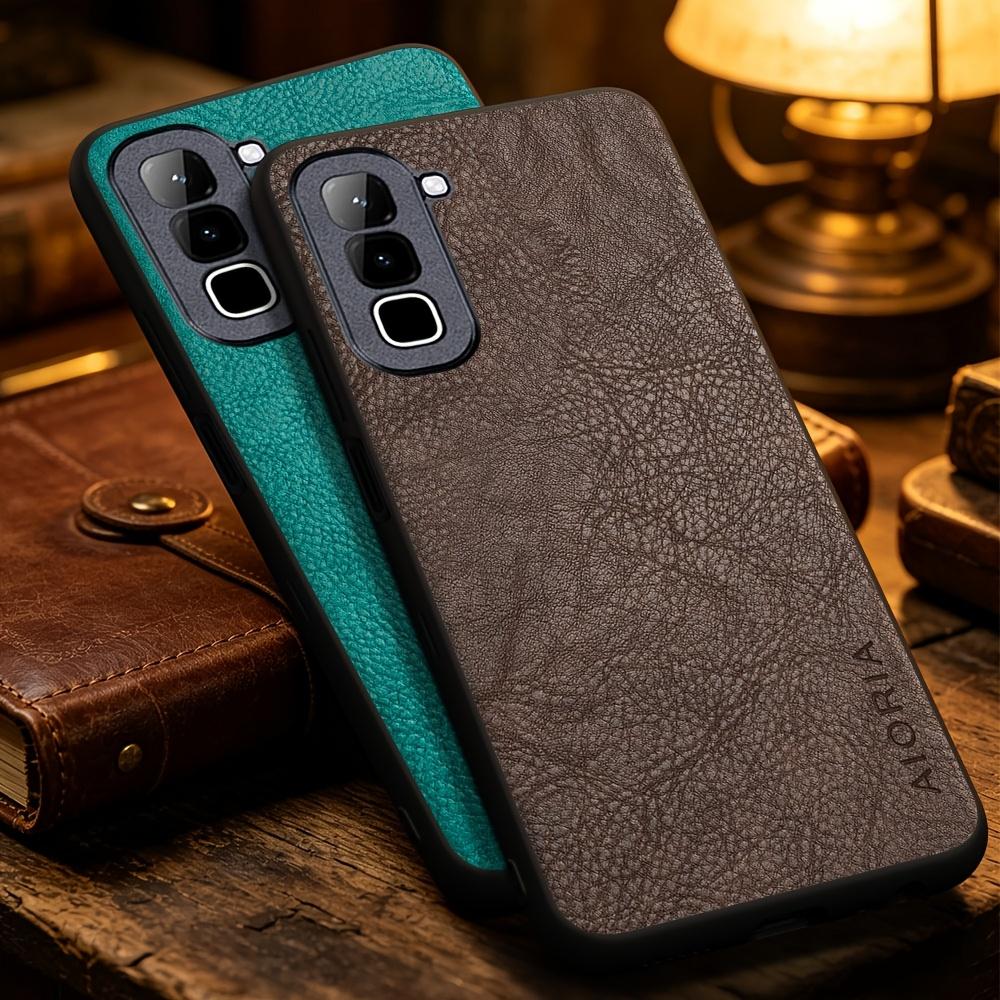 Phone Case - Solid Color Faux Leather Phone Case for Infinix Hot 70 60 50 Pro 60I Note 60 50 Pro 50X, Smart Precise Camera Hole Placement
