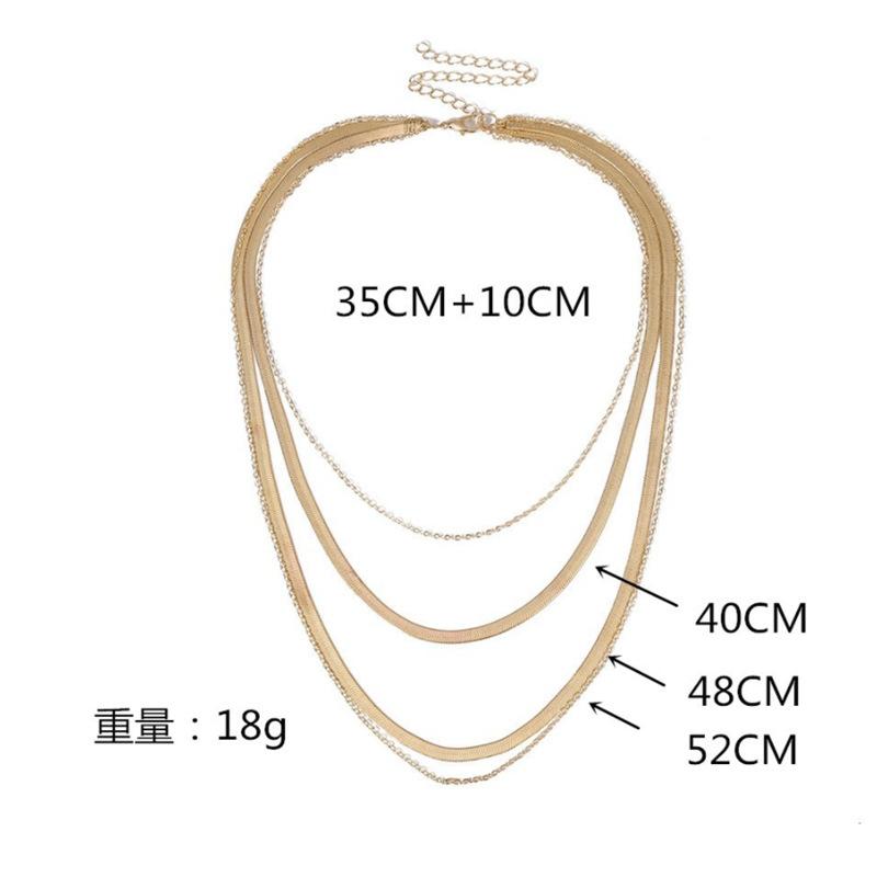 Geometric Personalized Alloy Chain Necklace for Women, Multi-layer Mixed and Matched Snake Bone Chain Cross Chain Necklace