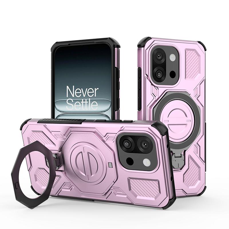 KEYSION Shockproof Magnetic Case for OnePlus 13S 5G Silicone+PC Upright Live Metal Ring Stand Phone Back Cover for OnePlus 1+13T