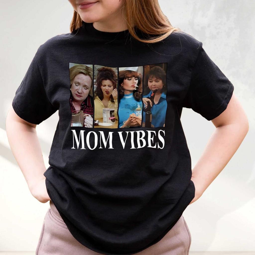 Retro Mom Vibes Graphic T-Shirt, Vintage Funny Mother Lifestyle Unisex Tee