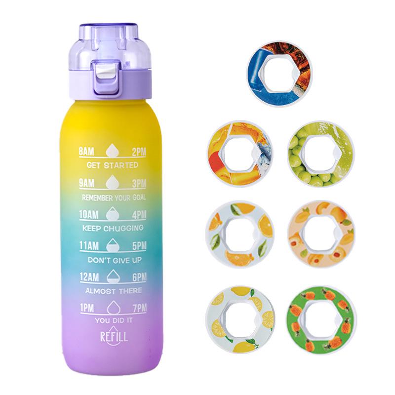 Fruit-Flavored Zero Calorie Water Bottle with Pop-Up Lid and Aroma Ring