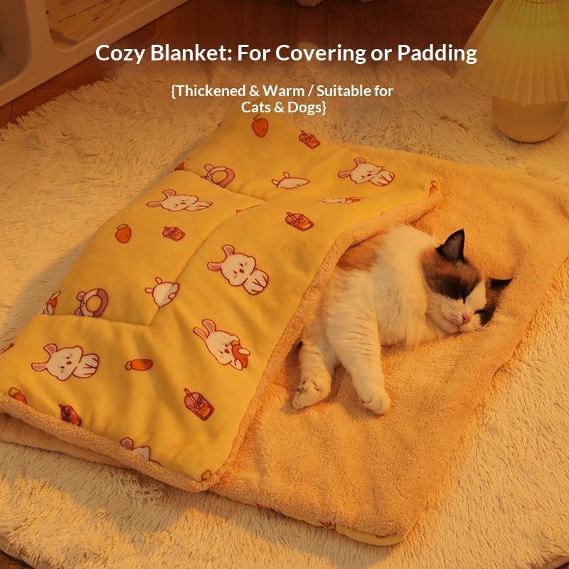 Flannel Rabbit Cloud Teddy Bear Blanket Pet Mat Winter Warmth Blanket for Dogs and Cats