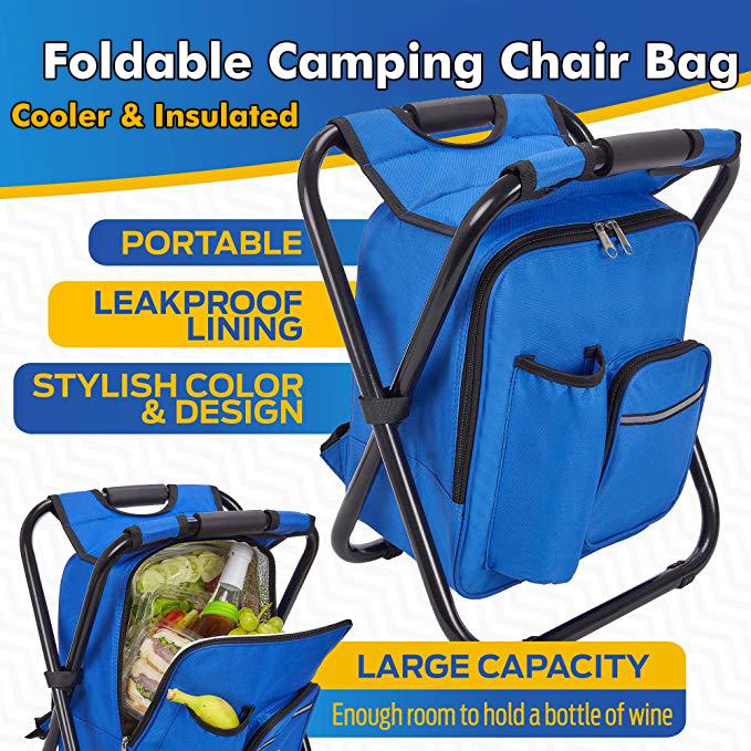 Buy Outdoor Folding Camping Chair Stool Backpack Picnic Bag Seat With