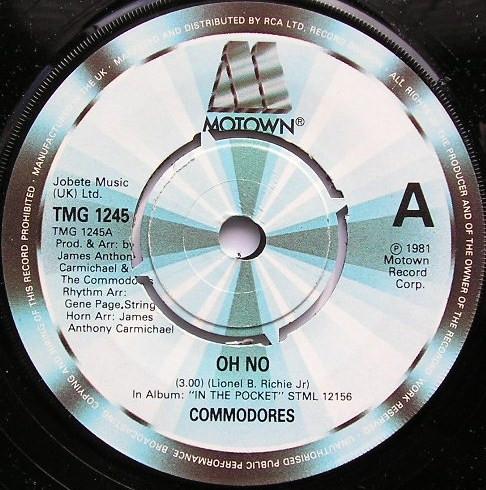 7inch Record COMMODORES - Oh No TMG1245 Motown 1981 UK Soul/Funk Used