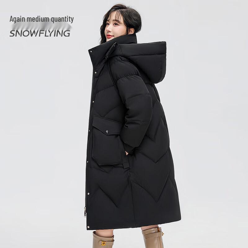 SNOWFLYING Women's Mid-Length Hooded Down Jacket X30142846F