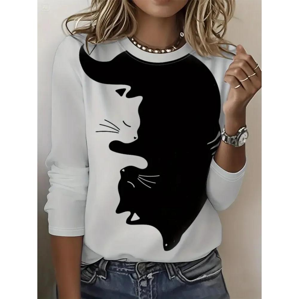 Fashion Loose Women s Top Casual Versatile Long Sleeve Simple Comfortable T-Shirts Women’s S