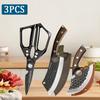 WXCOO Multifunctional Fish Cutter Knife Stainless Steel Butcher Knife Meat Cleaver Sharp Blade Bottle Opener Kitchen Knife
